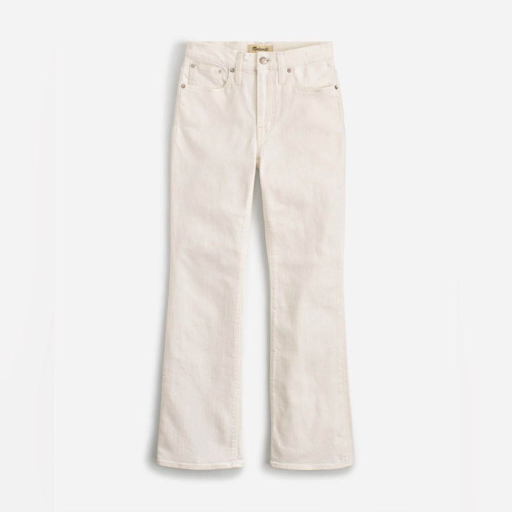 NWT Madewell Mid-Rise Kick Out Crop Jeans pure white size 33